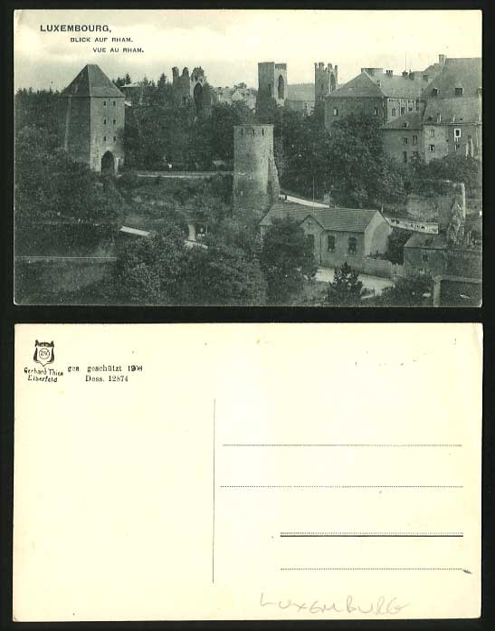 Luxembourg 1908 Old Postcard Blick auf RHAM Vue au RHAM