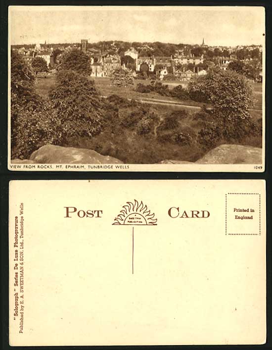 TUNBRIDGE WELLS Old Postcard View from Rocks Mt EPHRAIM