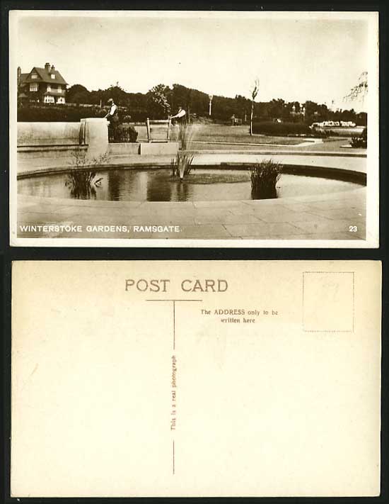 Kent Old Postcard RAMSGATE Winterstoke Gardens Fountain