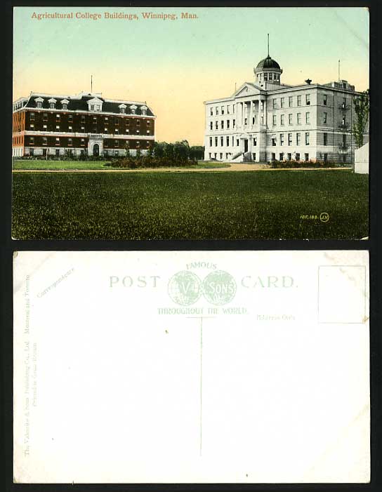 Canada Old Postcard Agricultural College Winnipeg Man.