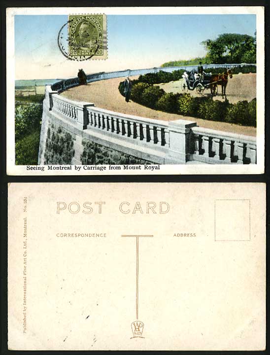 Canada 1927 Postcard Montreal from Mount Royal Carriage