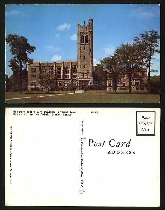 Western Canada University College ONT. London Postcard