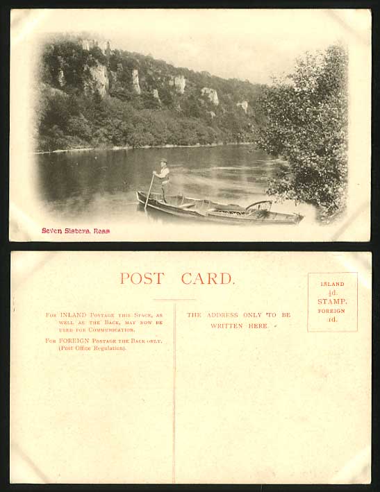 Herefordshire Old Postcard Boating - Seven Sisters ROSS