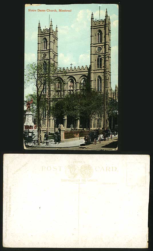Canada Montreal Old Colour Postcard Nortre Dame Church