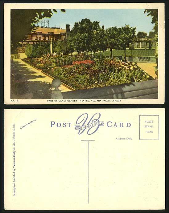 Canada Old Postcard - Oakes Gaden Theatre Niagara Falls