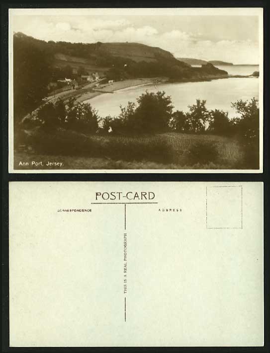 JERSEY C.I. Old Real Photo Postcard Beach ANNE ANN PORT
