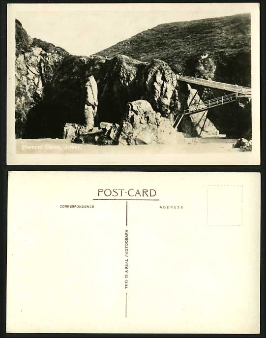 JERSEY Old Postcard Rocks Cliffs Bridges PLEMONT Caves
