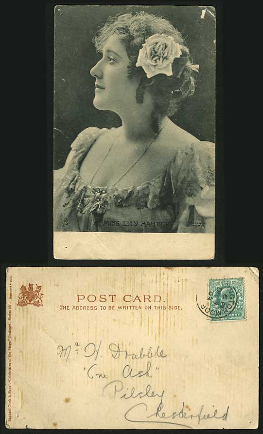 Actress LILY HANBURY 1903 Tucks Undivided Back Postcard