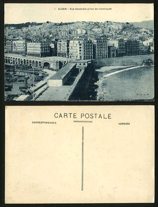 Algeria ALGER Old Postcard - General View de l'Amiraute