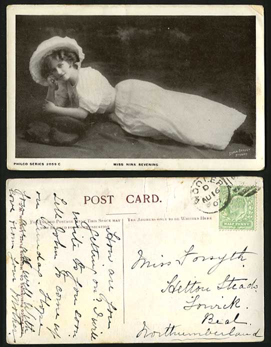 Edwardian Actress Miss NINA SEVENING 1907 Old Postcard