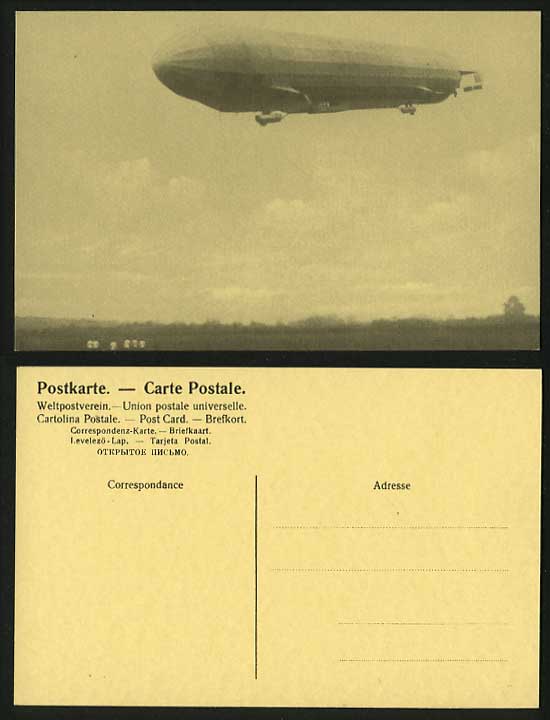 ZEPPELIN Airship Balloon in Air Aircraft Repro Postcard