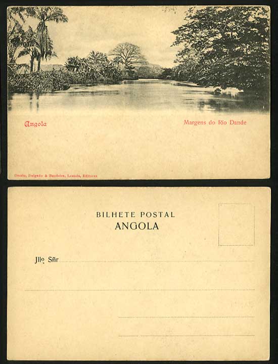 ANGOLA c1900 Old UB Postcard River Margens do Rio Dande