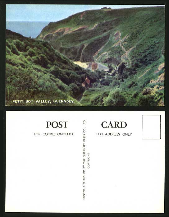 Guernsey Channel Islands Old Postcard  PETIT BOT VALLEY