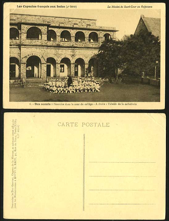 BOY SCOUTS SCOUTING Old Postcard College Ct. Cathedral