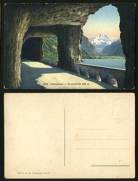 Switzerland Old Postcard AXENSTRASSE Bristenstock 3040m