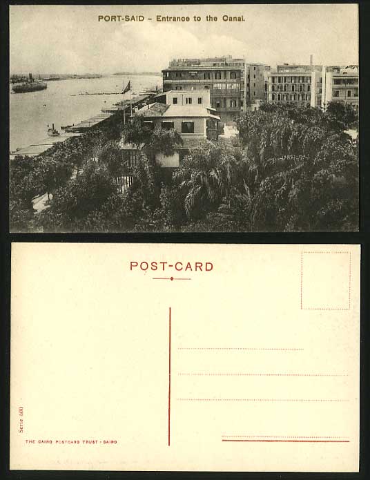 Egypt Old Postcard PORT SAID SHIP Entrance to the CANAL