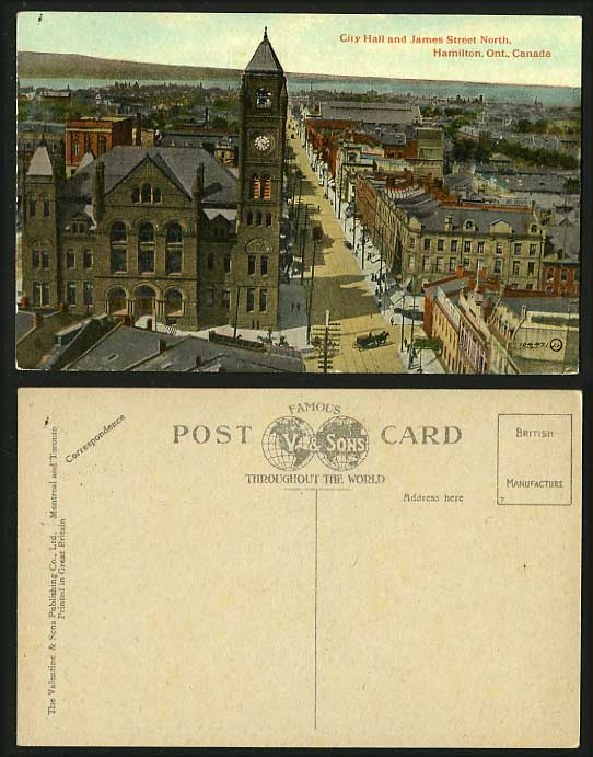 Canada Old Postcard City Hall James Street Hamilton ONT