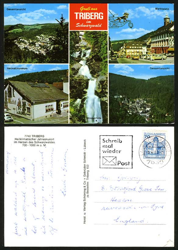 Germany Old Postcard BLACK FOREST Triberg - Schwarzwald