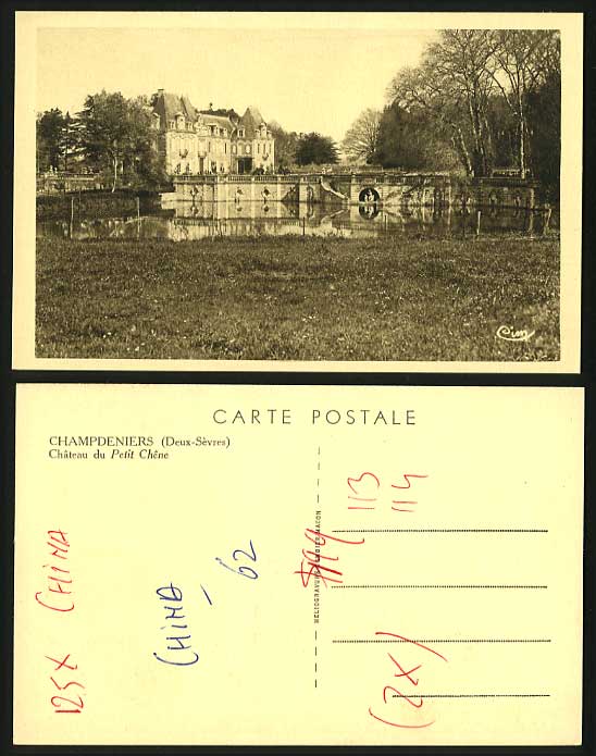 France Old Postcard Champdeniers Chateau Petit du Chene