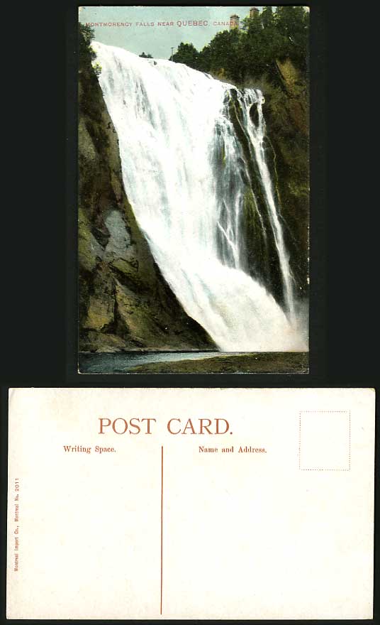 Canada Old Postcard Montmorency Falls Quebec Waterfalls