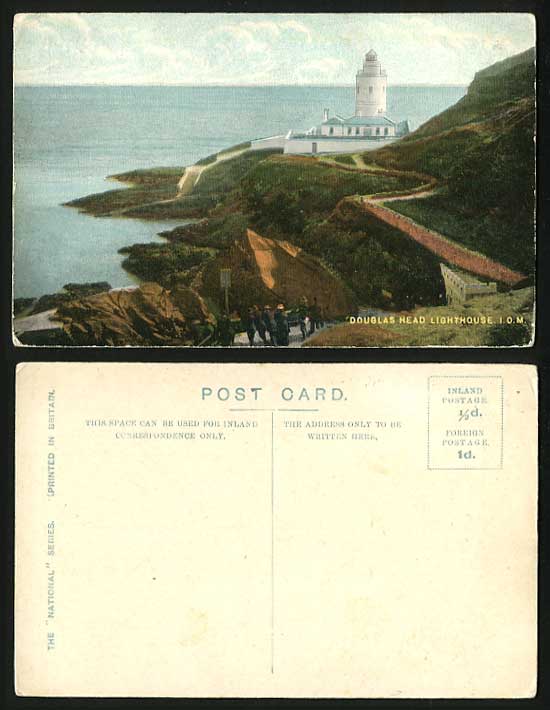 Isle of Man Old Colour Postcard DOUGLAS HEAD LIGHTHOUSE