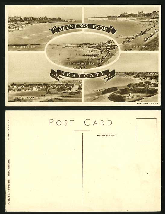WESTGATE Old Multiview Postcard St. Mildred's Bay, etc