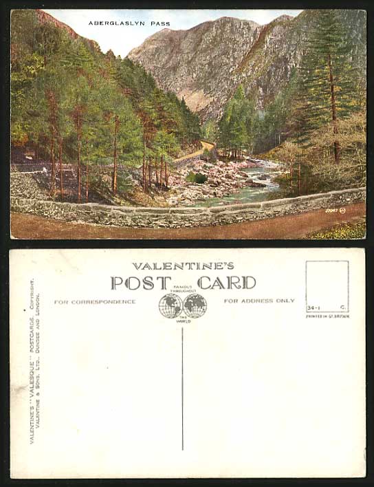 ABERGLASLYN PASS - River Rocks Old Postcard Mountains
