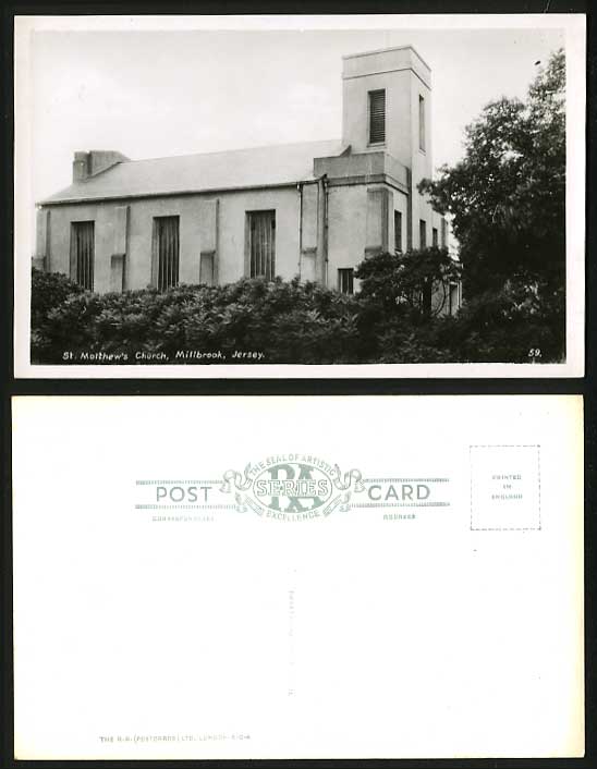 JERSEY Old R.P. Postcard St. Matthew's Church MILLBROOK