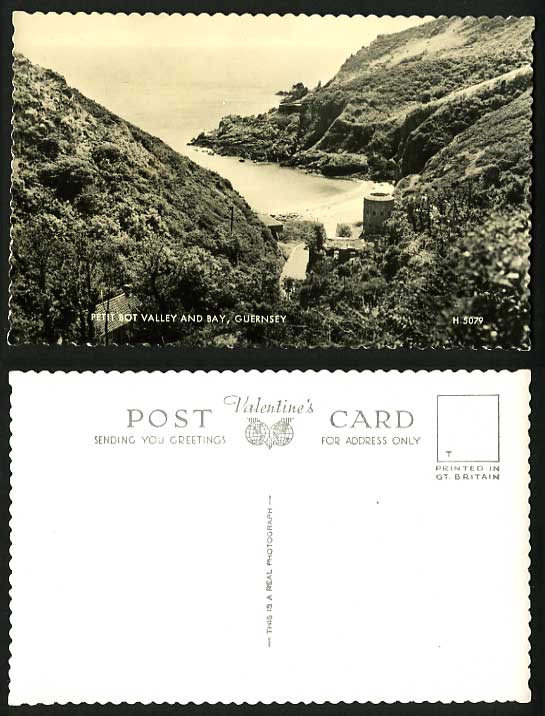 Guernsey Old RP Postcard Petit Bot Valley, Bay & Beach