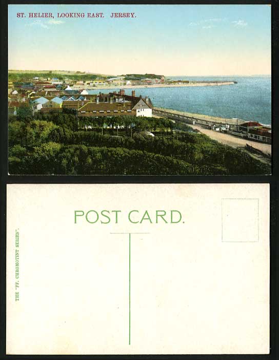 Jersey Old Colour Postcard St. Helier Looking East,Channel Islands Panroama