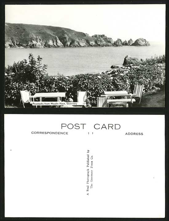 Guernsey CI Old RP Postcard Pea Stacks from Moulin Huet