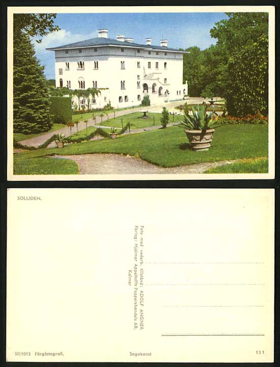 Sweden Old Colour Postcard Garden & Fountain - Solliden