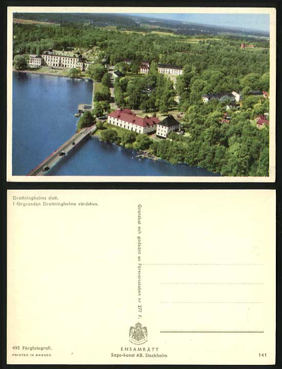 Sweden Old Colour Postcard Drottningholms Slott, Bridge
