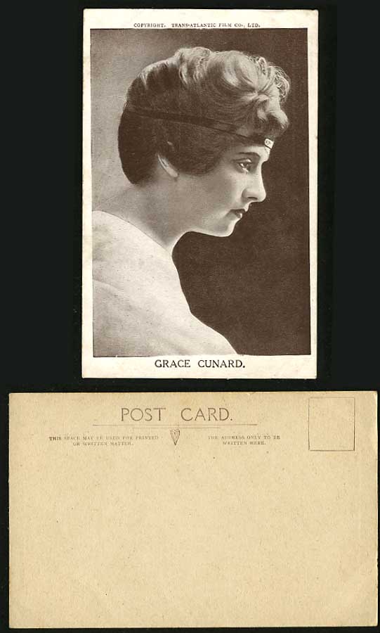 Actress GRACE CUNARD Trans-Atlantic Film - Old Postcard
