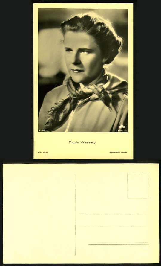 PAULA WESSELY Austrian Actress Vienna Film Old Postcard
