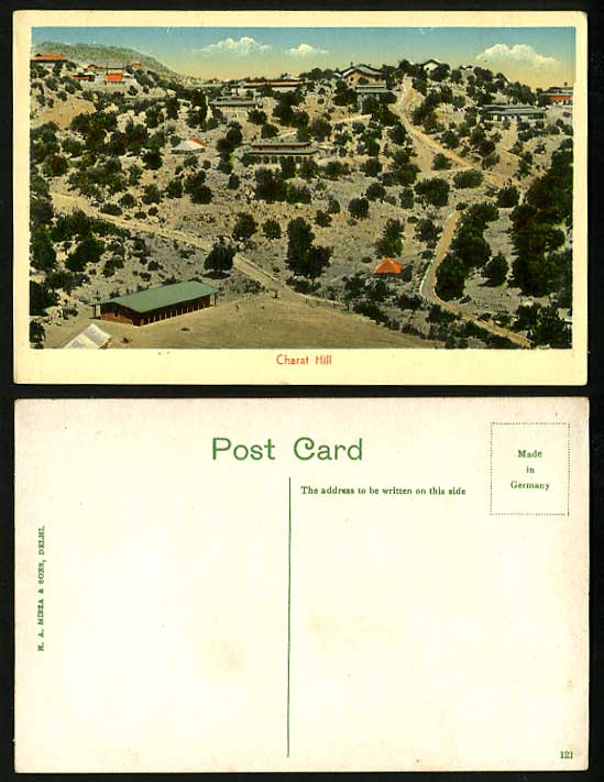 India Old Postcard Street Scene Panorama of CHARAT HILL