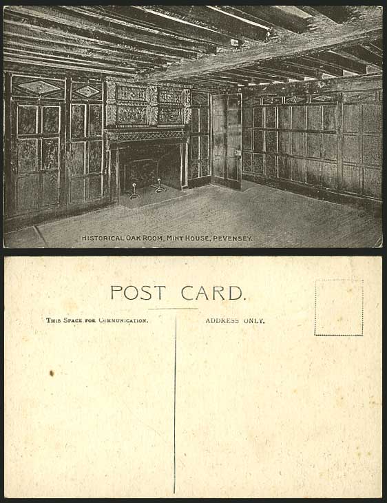 PEVENSEY - Historical Oak Room, Mint House Old Postcard