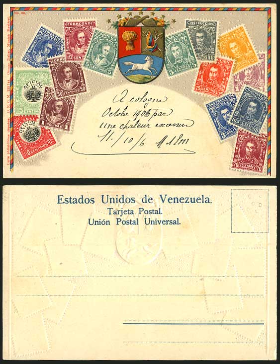Venezuela Vintage Stamp Ottmar Zieher 1906 Old Postcard