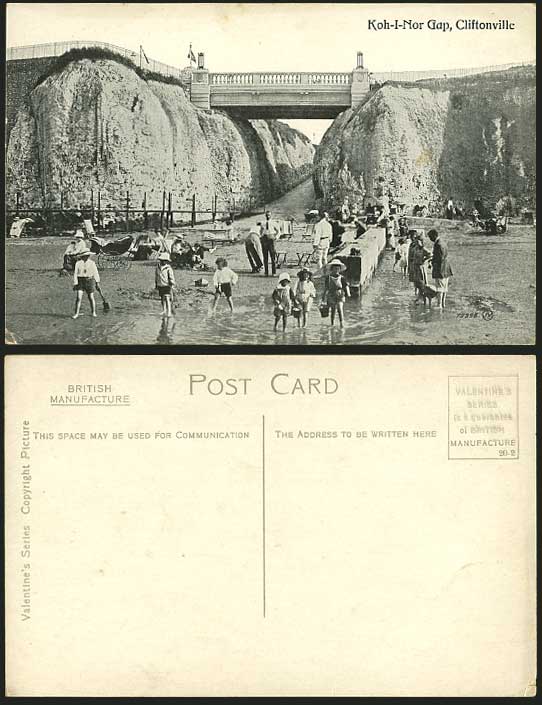 Koh-I-Nor Gap Bridge Children Cliftonville Old Postcard