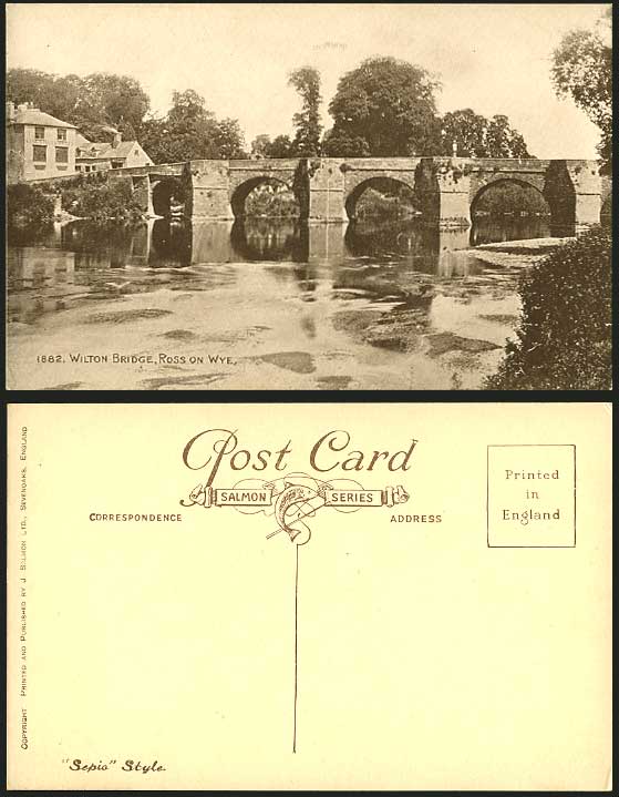 ROSS-ON-WYE WILTON BRIDGE Old Postcard Kings Head Hotel