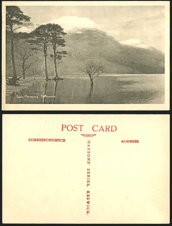 BUTTERMERE - Early Morning Old Postcard Lake & Muntains