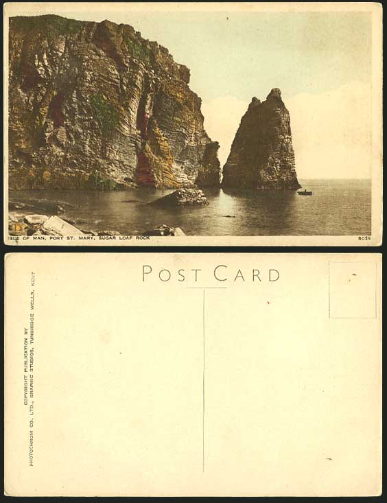 Isle of Man Old Postcard Port St. Mary, SUGAR LOAF ROCK