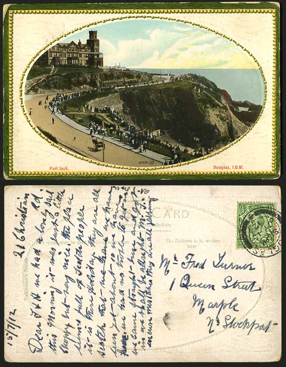 Isle of Man 1912 Embossed Postcard PORT JACK - Douglas