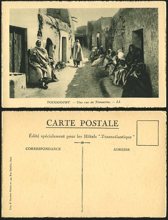 Algeria Old Postcard TOUGGOURT Rue de Temacine - STREET