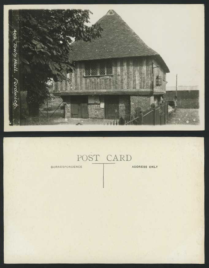 FORDWICH - TOWN HALL Kent Old Real Photograph Postcard