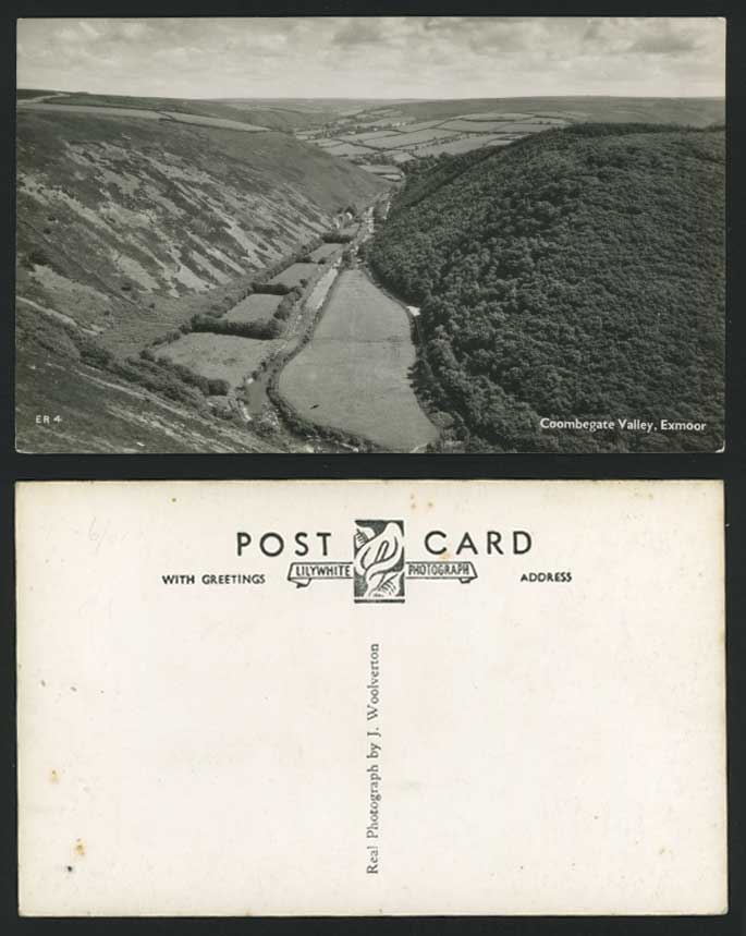 Exmoor Devon Old Real Photo Postcard Coombegate Valley Panorama