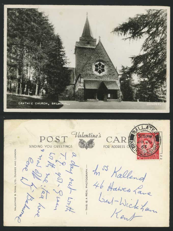 Balmoral CRATHIE CHURCH Aberdeenshire 1962 Old Postcard