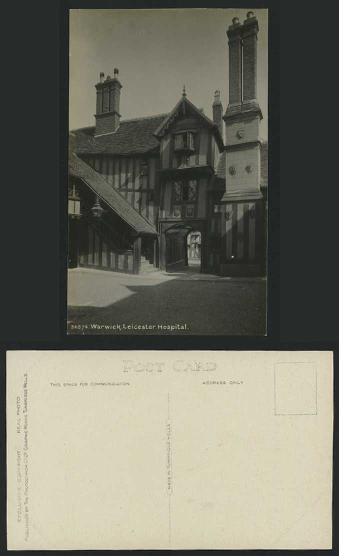 Warwick Leicester Hospital Gate Old Real Photo Postcard