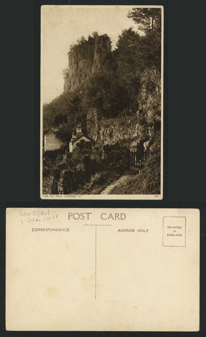 SYMONDS YAT - YAT ROCK Old Postcard Cottage Gate Herts.