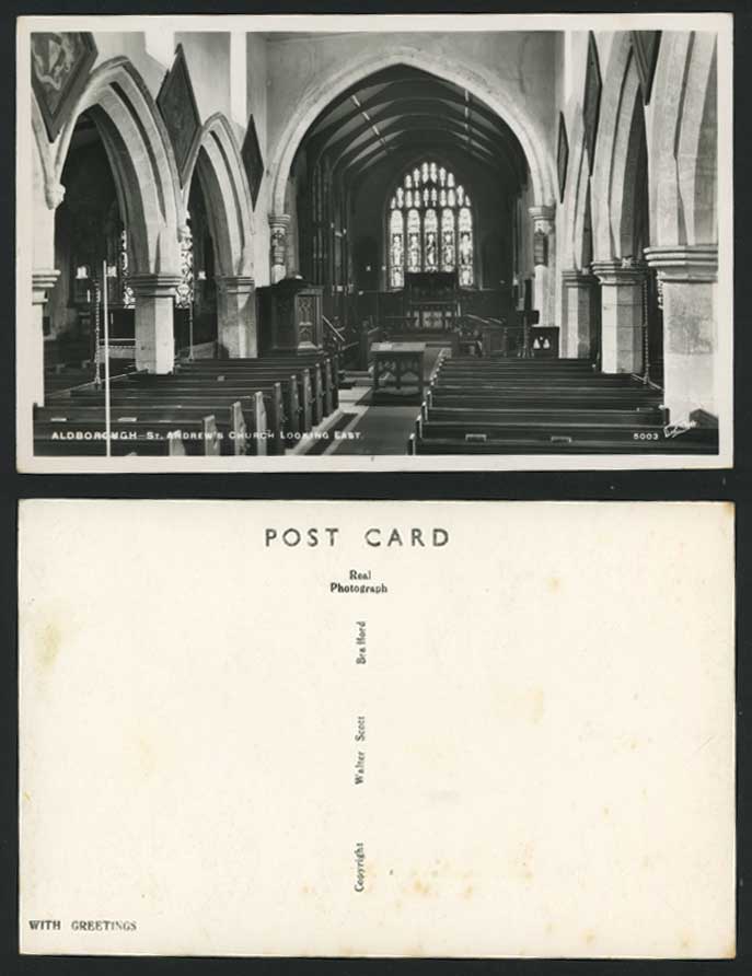 Aldborough Old RP Postcard St Andrew's Church Look East